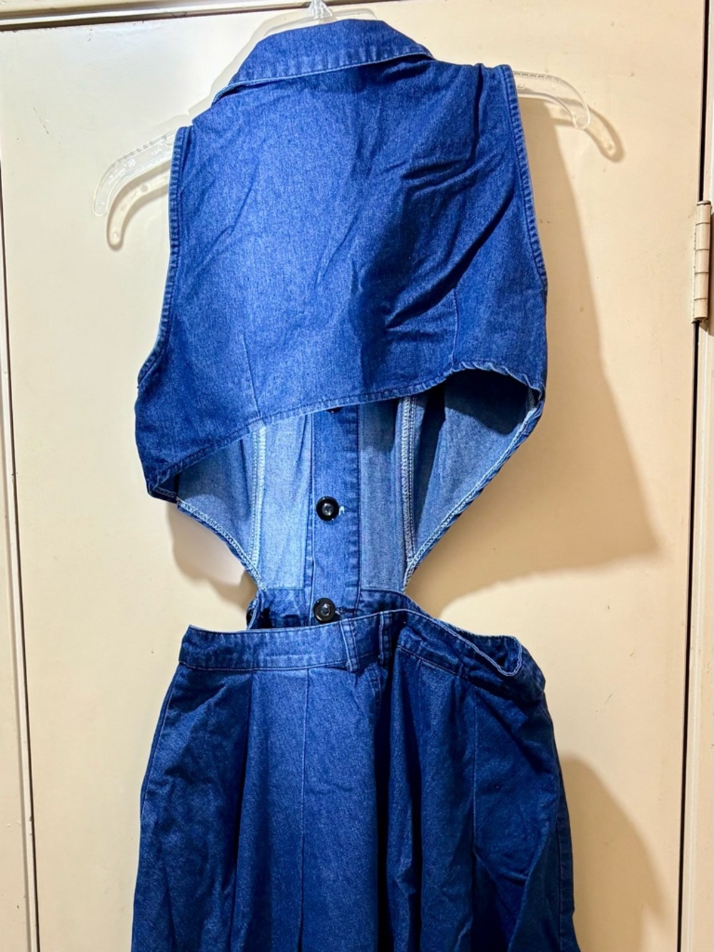 Women’s Denim Button-Front Dress - Blue - Picture 2 of 11